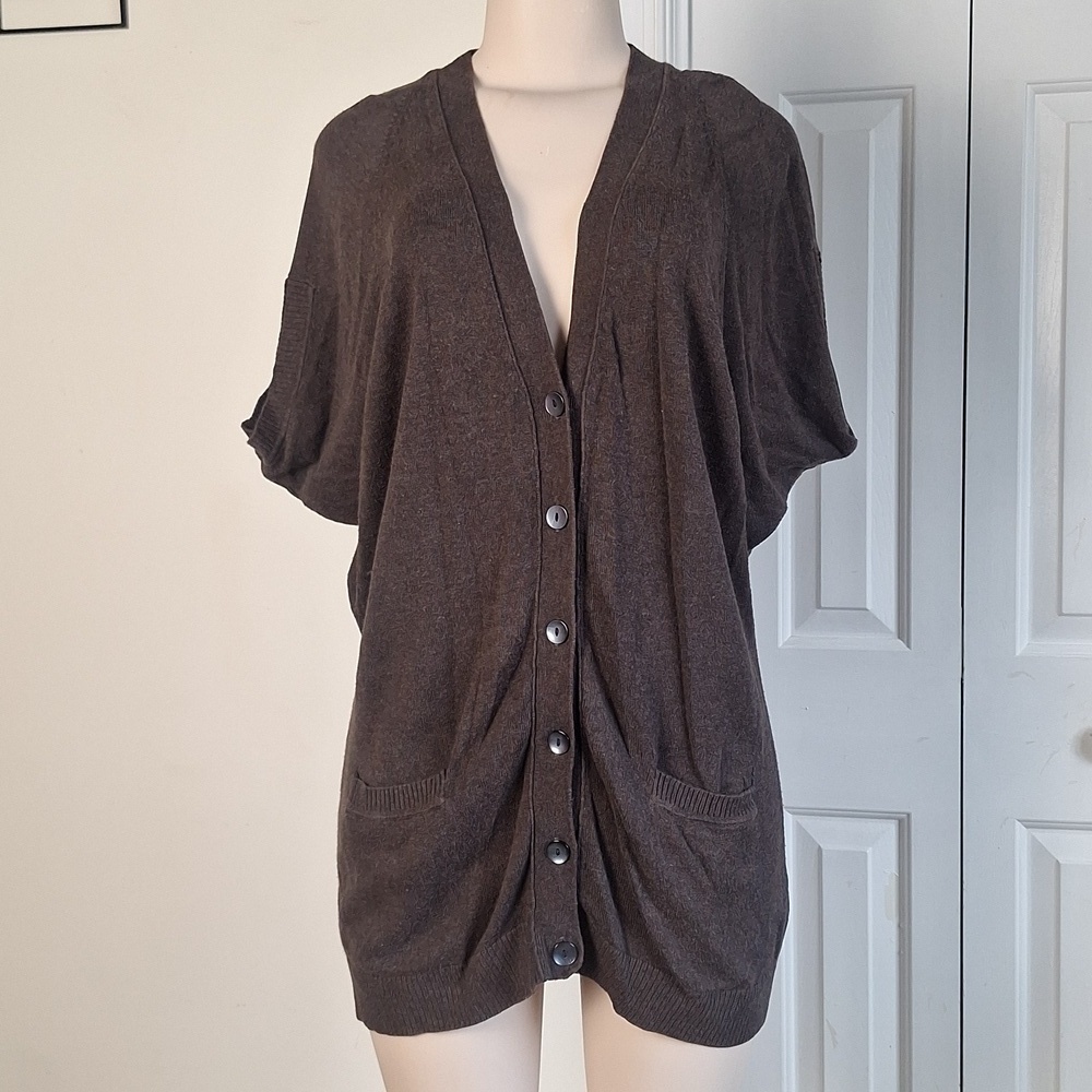 Kenneth Cole Reaction Dark Brown Knit Cardigan Size Small